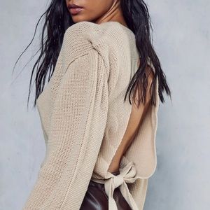SOLD MISSPAP Cut Out Tie Back Detail Sweater